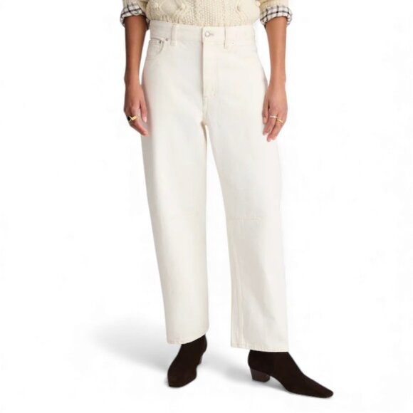 Madewell The Petite Darted Barrel-Leg Jean Size 32 Petite - Picture 1 of 12